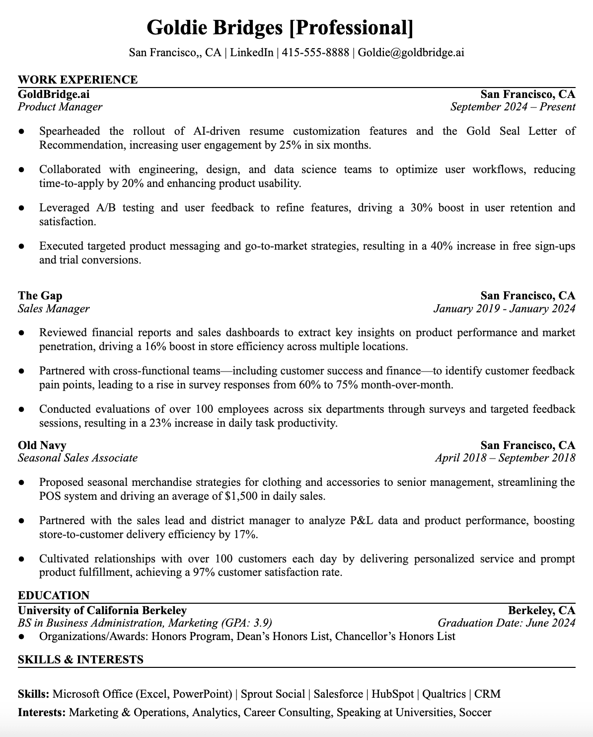 Download free ATS-friendly resume template optimized by AI